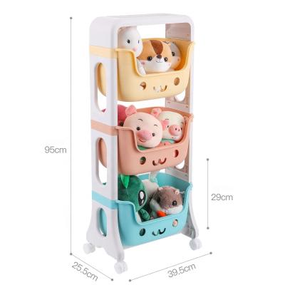 China The plastic children's toy storage rack can be stored in multiple layers with the cover for sale