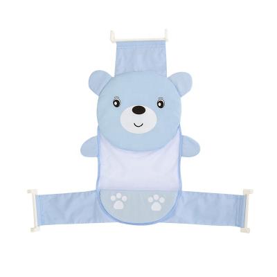 China Cartoon Baby Bath Support Bed Four Corner Bath Mat Fixed Non-slip Adjustable Net for sale