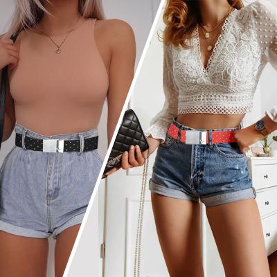 China Nylon Cut To Fit Alloy Buckle Elastic Nylon Women Casual Military Tactical Belt Canvas Web Belt For Jeans Pants for sale