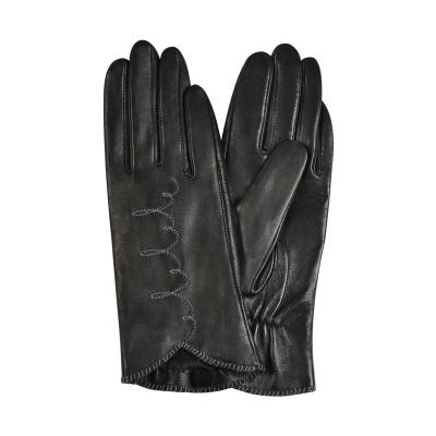 China Women's Short Leather Touch Screen Gloves Simple Winter Leather Gloves For Workout for sale