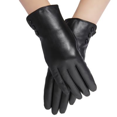 China Touch Screen Women Black Touch Screen Leather Gloves Driving Leather Gloves for sale