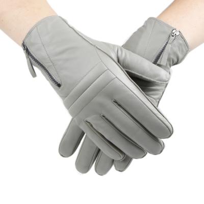 China Men's Training Gloves Gray Warm Zipper And Cool Leather Workout Gloves for sale