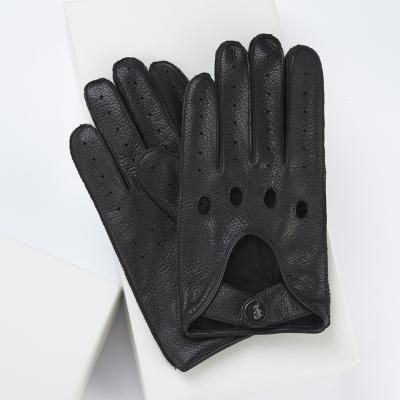 China Wholesale High Quality Black Deerskin Leather Workout Gloves For Men Training for sale