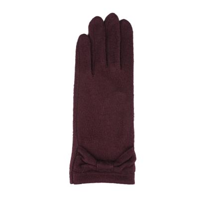 China Ladies Women Touch Screen Plain Warm Woolen Gloves Acrylic Winter Gloves Black for sale