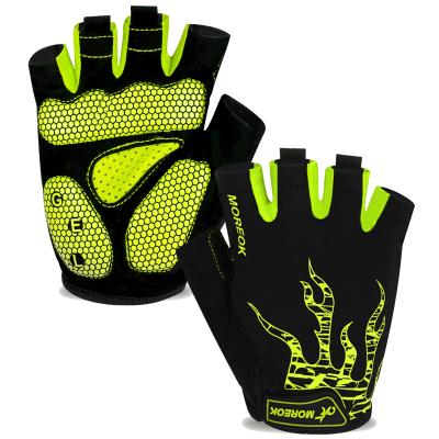 China SBR Gel Pad Breathable Anti-slip Shock Absorbing Padded Women Men Half Finger Sports Cycling Bicycle Gloves for sale