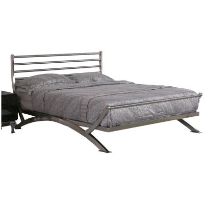 China Modern Custom High Quality Bedroom Rectangle Stainless Steel Double Bed Frame for sale