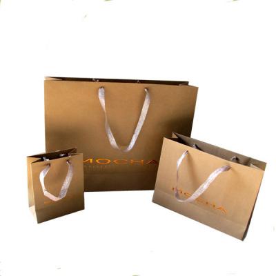 China Recyclable Reusable Kraft Paper Bag Brown Kraft Paper Bag With Copper Foil Logo In Mar 25 for sale