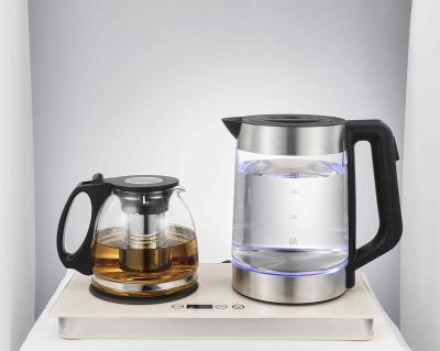 China 360 Degree Rotation Base 2022 Popular Electric Tea Maker Mood With Tray And Glass Led Indicator Light, Keeps Warm And Temperature Adjustment for sale