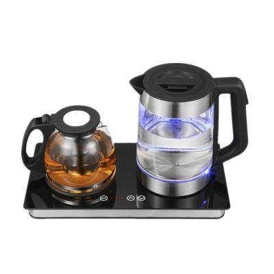 China 360 Degree Rotation Base 2022 Glass Kettle Digital Best Selling Electric Tea Tray Set for sale