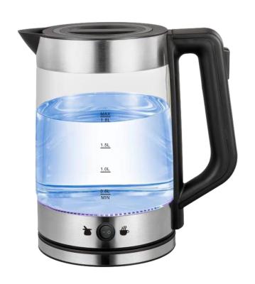 China Hot Sales 360 Degree Rotation 220V Base Keep Warm Electric Glass Kettle 1500W Glass Water Jug for sale