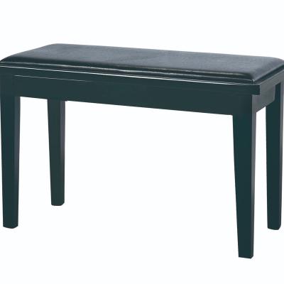 China Black Polished Double Seated Piano Bench With Music Sheet Storage for sale