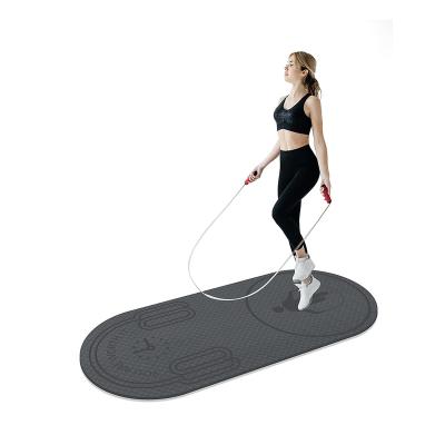 China Wholesale Custom Made Kuer Durable Sports OEM Home Indoor Indoor Slip Non Jumping Mat Printed Rubber Eco Friendly Jump Rope Mat For Sale for sale