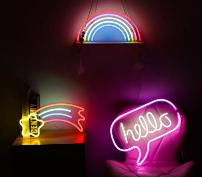 China HOTEL BAR LED Neon Light Sign with Stand Base for Party Supplies Girls Room Decoration Prop for Party Table Decoration for sale