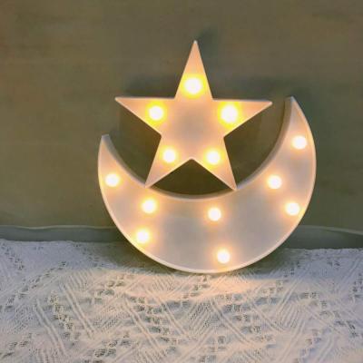 China Marry Marquee Home Indoor LED Sign Moon-Star Decoration Night Lamp Cute Gift-Star Moon Sign for Birthday Party, Baby Shower, Kids Room Decoration for sale