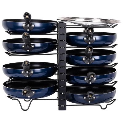 China Traditional Pot and Pan Organizer Rack, with 9 Adjustable Dividers for 3 DIY Methods of Kitchen Storage for sale