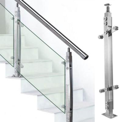 China Hardware Fittings Contemporary Glass Dead Ends Stairs Fencing Deck Balcony Polish Panel Glass Barrier Railing for sale