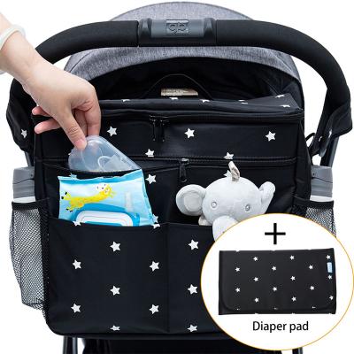 China With USB Baby Stroller Organizer Diaper Bag Backpack with Stroller Straps. baby diaper backpack for women for sale