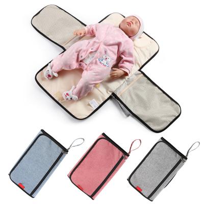 China Portable Multi Function Waterproof Cotton Diaper Bag Protector Baby Mom Hand Changing Mat Infant Care Products Folding for sale