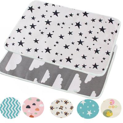 China Reusable Cotton Baby Changing Mats Cover Baby Diaper Mattress Diaper For Newborn Cotton Waterproof Changing Pats Floor Play Mat for sale