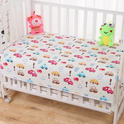 China Waterproof Cotton Crib Sheet Baby Urine Changing Mat Cotton Reusable Infant Change Washable Newborn Bed Diaper Pad Cover for sale