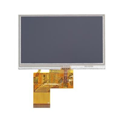 China OEM sunglith readable 480x272 inch 4.3 viewing angle RGB 800nits 12 o'clock transmissive tft lcd display with 4.3 touch screen for sale