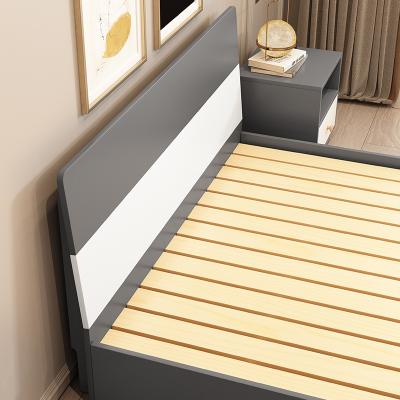 China Other Queen Modern Wood Frame Double Bed Wood Frame With Headboard Queen Upholstered Bed for sale