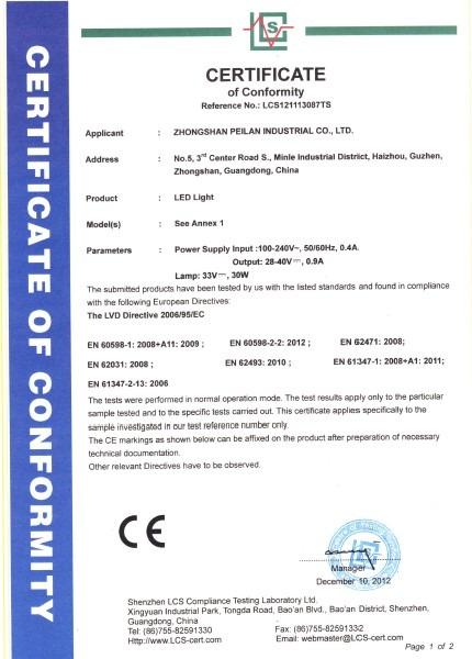 CE - Zhongshan Peilan Industrial Co., Ltd.