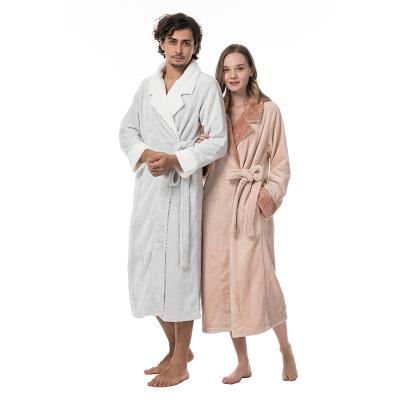 China Oeko-Tex QUICK DRY Recycled Soft Robe Femme Home Wear Pajamas Sleepwear Bathrobe Wholesale Couple Women Men Plush Bathrobe Robe for sale