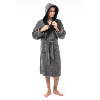 China Turkish Male Robe Pajamas USA Gray Pajamas Robe Pajamas Men Wholesale Long Robe Shower Pajamas QUICK DRY Roll Packing for sale