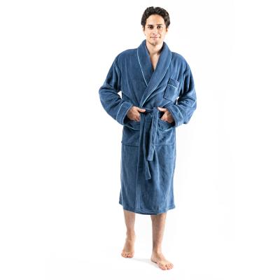 China Wholesale High Quality Anti-static Men's Plush Shawl Collar Kimono Bathrobe Long Robe for sale