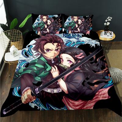 China Viable Japanese 3D Demon Slayer Animation Bedding Household Duvet Cover King for sale