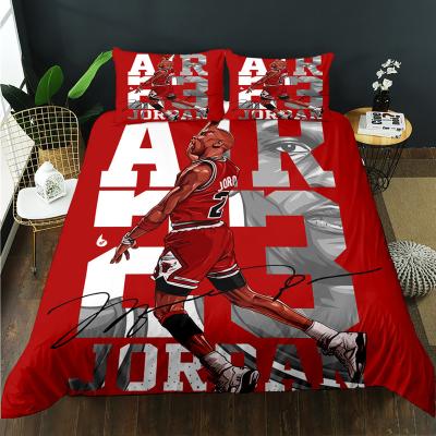 China Famous No. Bedding Duvet Cover. 3D Full Size Design Viable Basketball Figure Jordan James 23 for sale