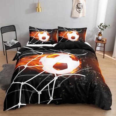 China Sustainable 3D Football Design Bedding Quilt Set Sports Fashion King Quilting Blanket Home Textile for sale