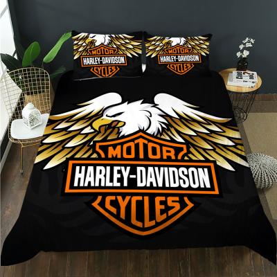 China New Motorcycle 3D Eagle Harley Davidson Comforter Blanket Quilt Nondisposable Cool Bedding Blanket Gift For Men for sale