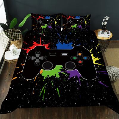 China BLACK 3D game console quilt cover color game controller bedding set, folded suitable for boys and teens for sale