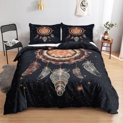 China Bohemian Viable Queen Dreamcatcher Bedding Set, Black Star Duvet Cover, Microfiber Comforter Set for sale