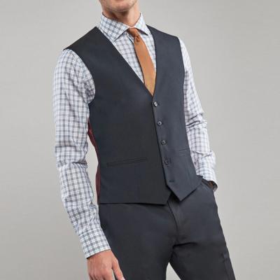 China Anti-wrinkle New Arrival Design V-Neck Anti-Static Vest Splicing Single Breasted Formal Vest For Men for sale