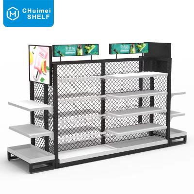 China Double-Sided Modern Beauty Furniture Shop Supply Store Cosmetic Grocery Display Rack Customized for sale