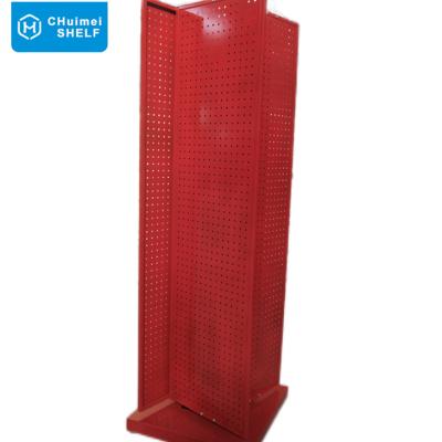 China Factory Price Rustproof Floor Standing Metal Shelf Accessories Show for Stretching Hardware Tool Metal Rotating Display Rack for sale