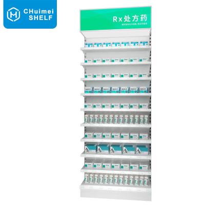 China Customized single-sided factory direct advertising light box display rack store pharmacy supermarket multi-layer medical display racks for sale