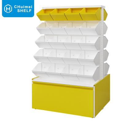 China Double-sided New Arrival Supermarket Steel Shelves Bulk Casual Snacks Food Cabinet Convenience Store Candy And Nuts Retail Display Stand for sale