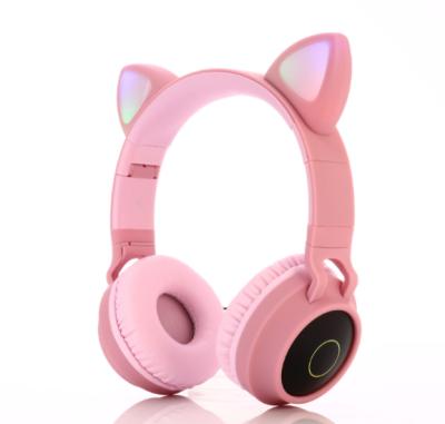 China Shenzhen Electronics In-Ear 5.0 Adult And Children Headset Support TF Card FM Radio With Mic Noise Canceling Cat Ear Headphones for sale