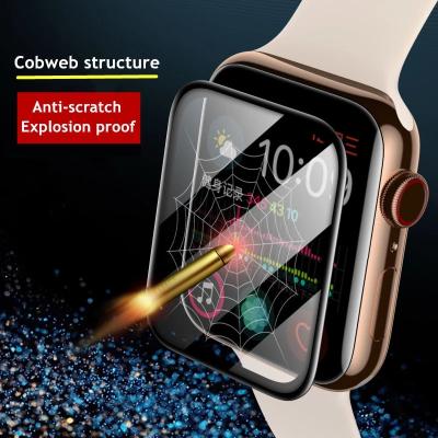 China Anti-broken Tempered Glass Smartwatch Screen Watch Face Protector For Apple Watch Full HD Movie 40mm 38mm Series Se 6 5 4 1 2 3 for sale