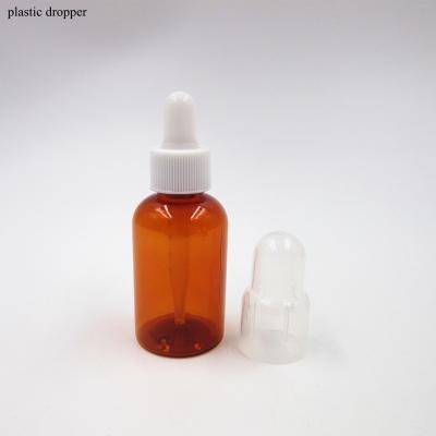 China Hot Sale Luxury 25Ml 35ml 50Ml Amber Plastic Essential Oil Personal Care Cosmetic Bottle With Dropper for sale