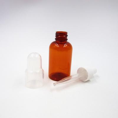 China Personal Care Amber 25ml 35ml 50ml Cosmetic Packaging Essential Oil Purple Plastic Dropper Bottle for sale