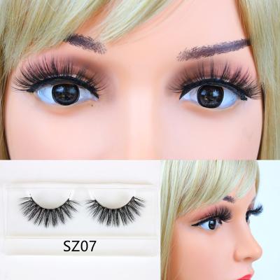 China Korean long sunday pbt fiber lashes natural silk eyelashes curly false eyelashes natural silk vegan eyelashes custom logo for sale