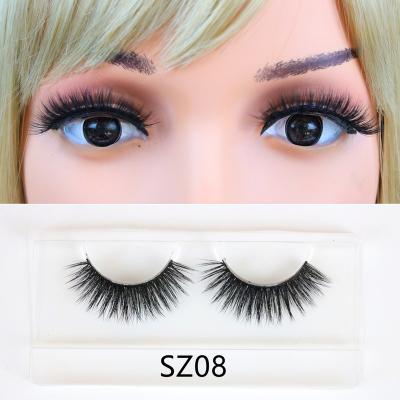 China Korean PBT Long Sunday Private Label Natural Silk Eyelash Lashes Synthetic Silk Eyelashes With Licks Box Packing Seller for sale