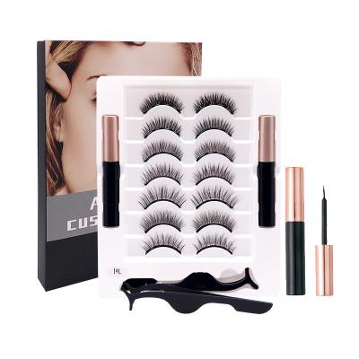 China Seller 3d 25mm Natural Magnetic Invisible Mink Eyelash Sunday Long Magnetic Eyelash With Magnetic Eyelash Boxes 7pair for sale