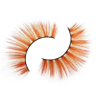 China Long NEW Natural Fluffy False Eyelashes Cosplay Makeup Color Mink Eyelashes for sale