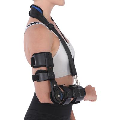 China Aluminum Alloy Plastic Coating Adjustable Elbow Fixed To Support Limb Rehabilitation Forearm Limit Sling Upper Arm Fracture Sprained Elbow Bracket for sale